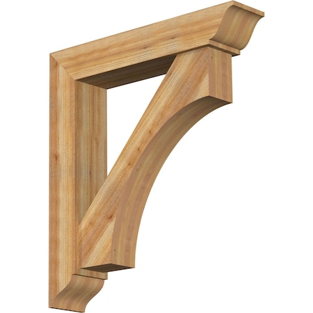 Ekena Millwork Westlake Traditional Rough Sawn Bracket w/ Offset Brace, Western Red Cedar, 8"W x 40"D x 44"H BKT0806X40X44WTL01RWR
